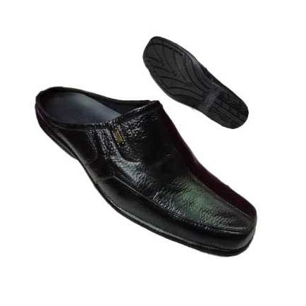 Sepatu Selop Pria Kulit Asli Elegan/ Sandal Selpatu Cowok Bustong Nyaman Dipakai Seharian Anti Slip