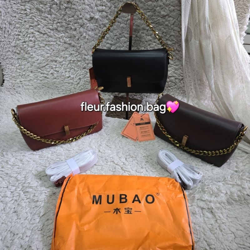 Tas Vintage Mubao Pabrikan Kulit Halus Rantai Besi Bakar Selempang Muat Banyak | Tas Wanita Elegan C