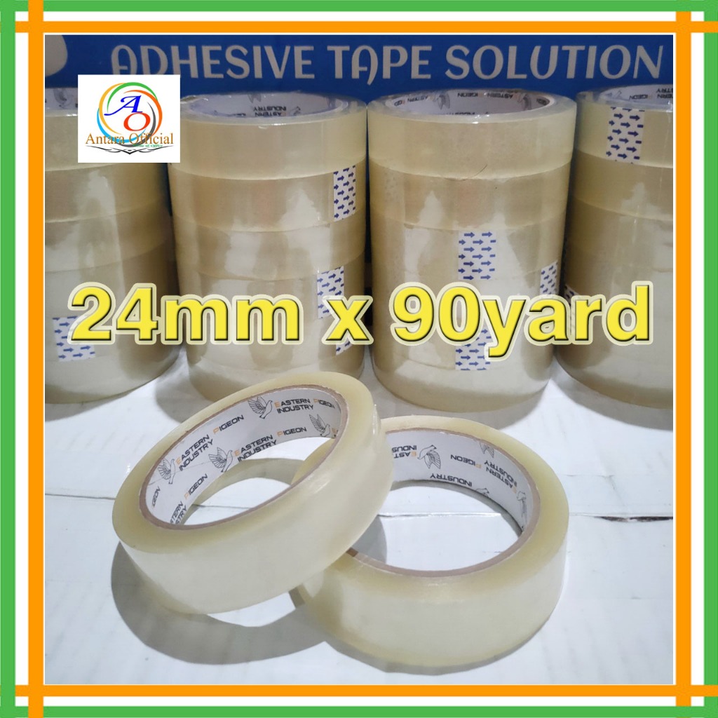 

Lakban 1 Inch 24mmx90yard 45 micron Isolasi Selotip Clear Adhesive Tape Lakban Bening Coklat Opp Packing Transparan Super Lengket