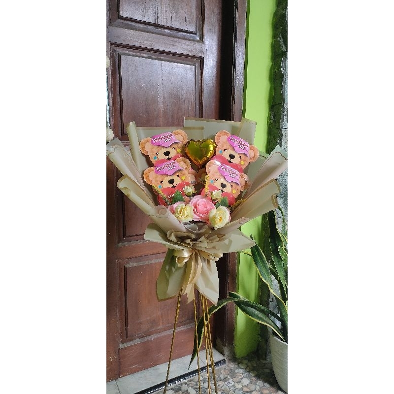 

mnkfleur - buket coklat beruang