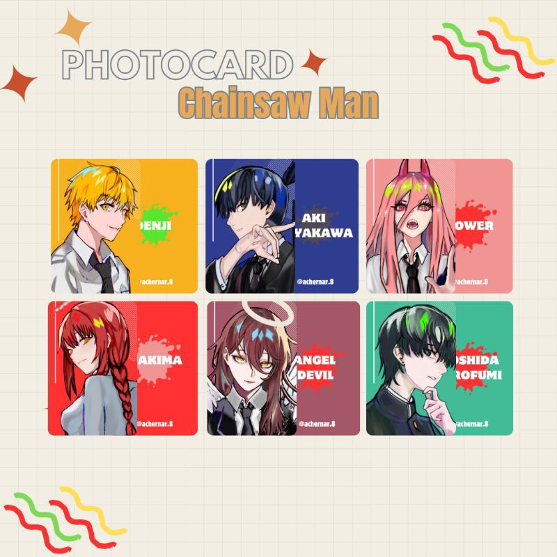 Chainsaw Man Photocard Pc Fanmerch Fanart Anime