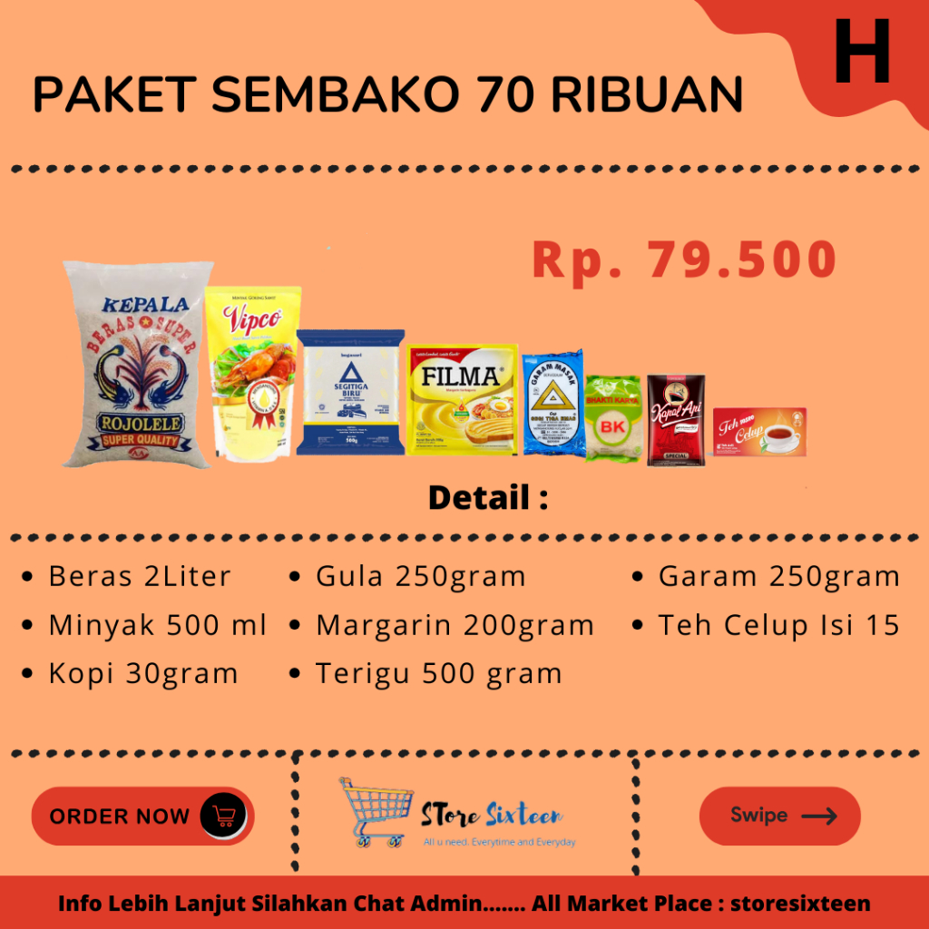

Paket Sembako Murah 70 Ribuan H / Paket Sembako Murah By Storesixteen