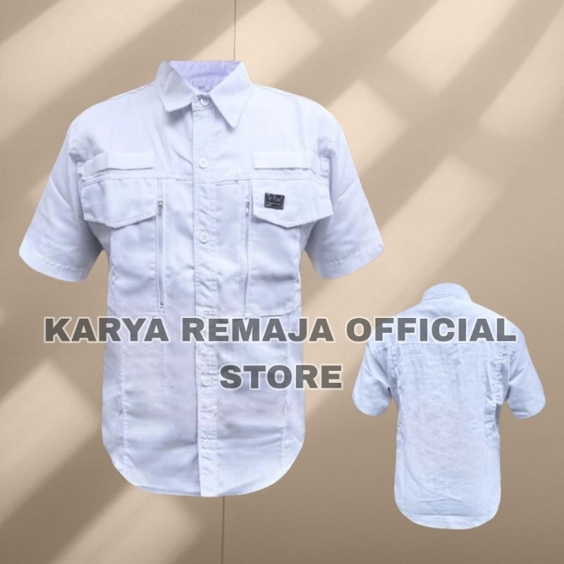 Kemeja Pendek Tactical Model W-TAC PUTIH Kemeja pendek Polos Lapangan Kemeja Premium Outdoor