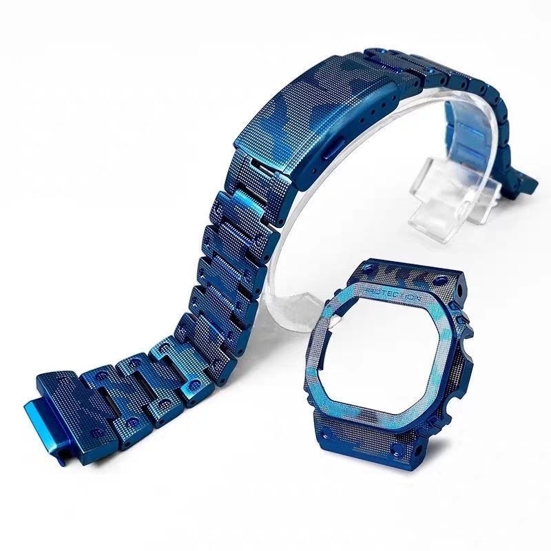 (BACA DESKRIPSI) BEZEL STRAP METAL DW 5600 & GW M5610 SERIES STAINLESS CAMOUFLAGE NEW