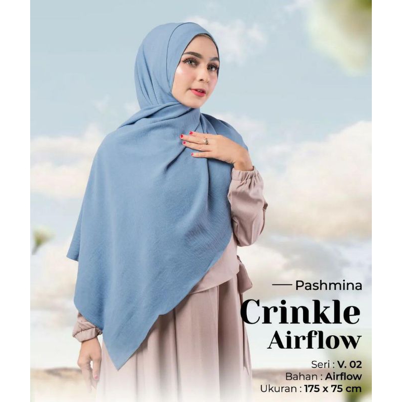 Pashmina crinckle airflow/kerudung pasmina terbaru/pasmina crinkle