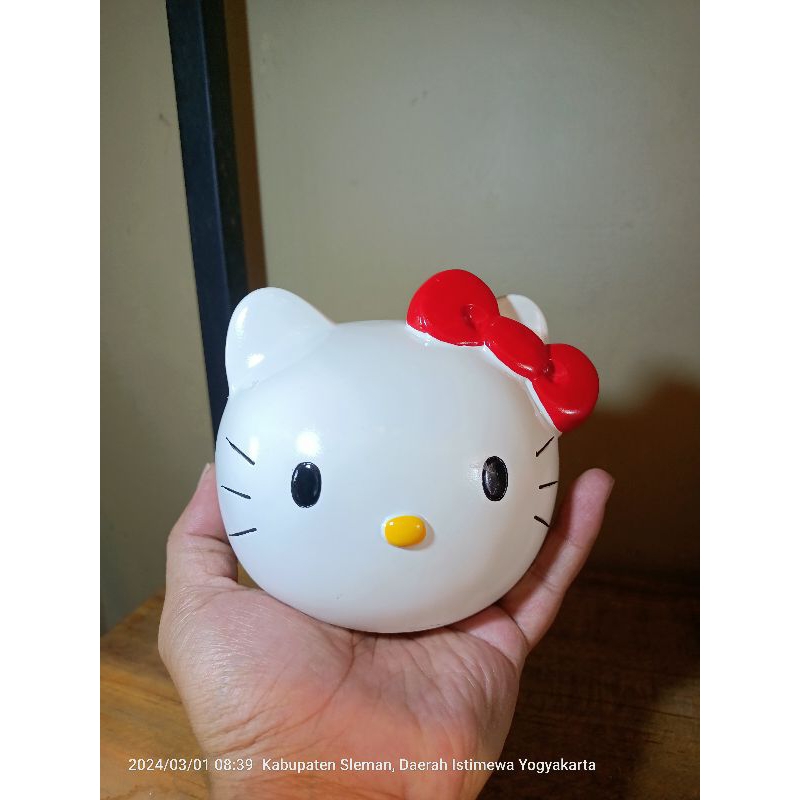 celengan kepala hello kitty bahan keramik hello kitty coin bank ceramic