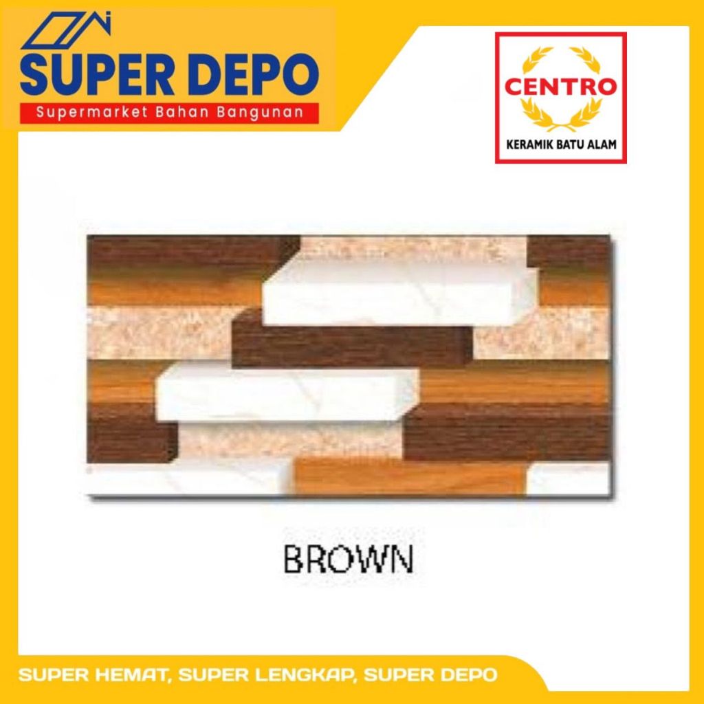 KERAMIK BATU ALAM / DINDING CENTRO ROCK SERIES BROMO BROWN 20X40