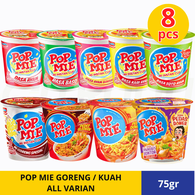 

(ISI 8pcs) POP MIE GORENG / KUAH SEMUA RASA (BISA MIX VARIAN)