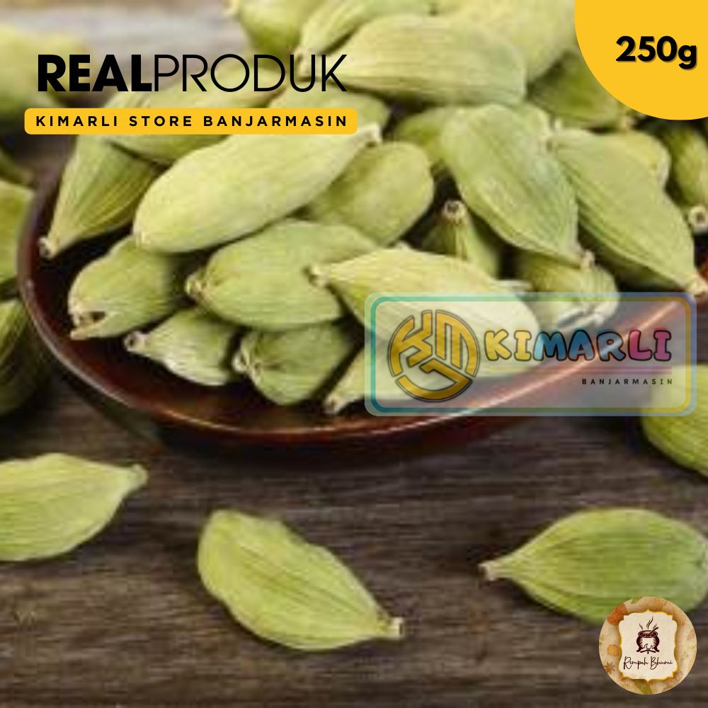 

250g || Kapulaga Arab / Kapulaga Hijau / Kapulaga India / Arab Green Cardamon By. Kimarli store