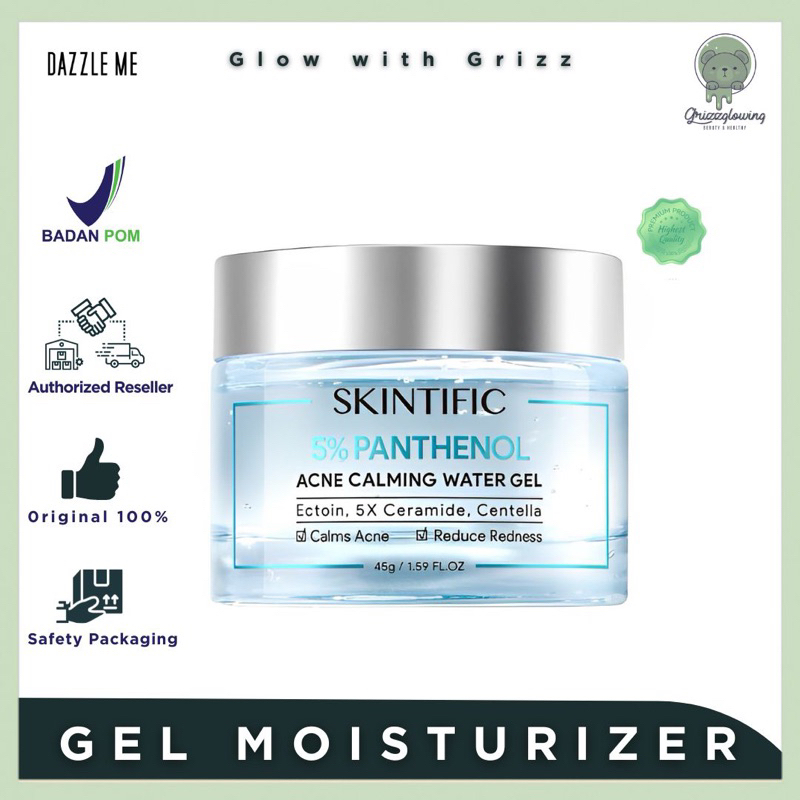 ♥GRIZZ♥ BPOM Skintific 5% Panthenol Acne Calming Water Gel 45g krim jerawat mengontrol minyak Anti A