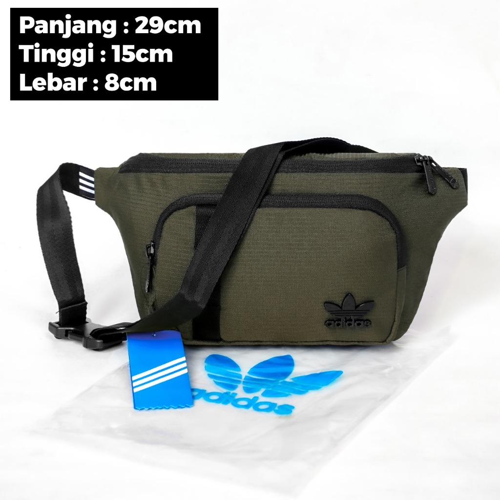 DISKON Waistbag Adidas Canvas Tas Pinggang Pria Mirror Ori Import Tas Selempang Pria Wanita Terbaru