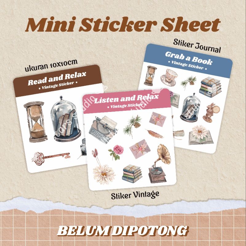MINI Stiker Vintage Aesthetic | Stiker Jurnal | Sticker Journal | Sticker Journal | Stiker Vintage |