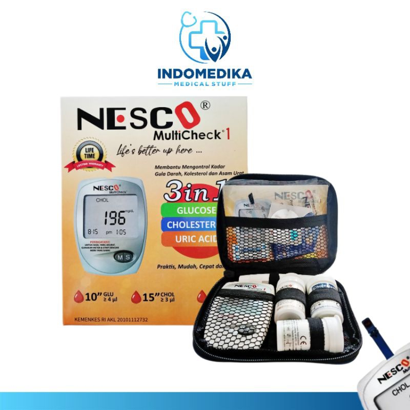 Nesco MultiCheck 3 in 1 - Alat cek gula darah 3 in 1- GCU Nesco 3in1 - Nesco 3in1 / Alat Cek darah 3