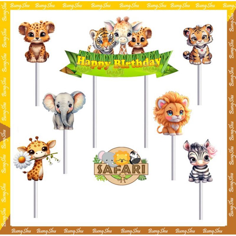 topper kue Animals,hiasan kue ulang tahun Animals,topper karakter Animals