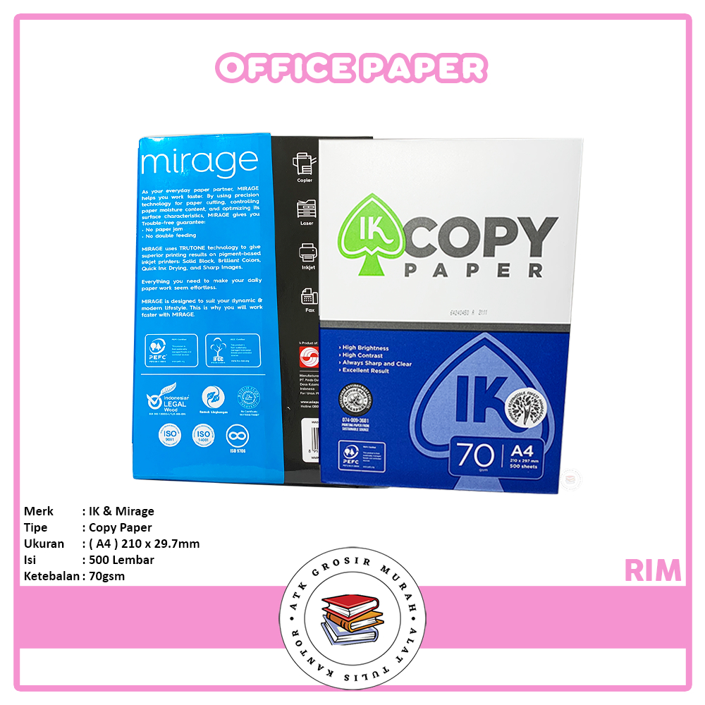 

Multi Brand Kertas Foto Copy A4 70 Gr Paper Print - Rim