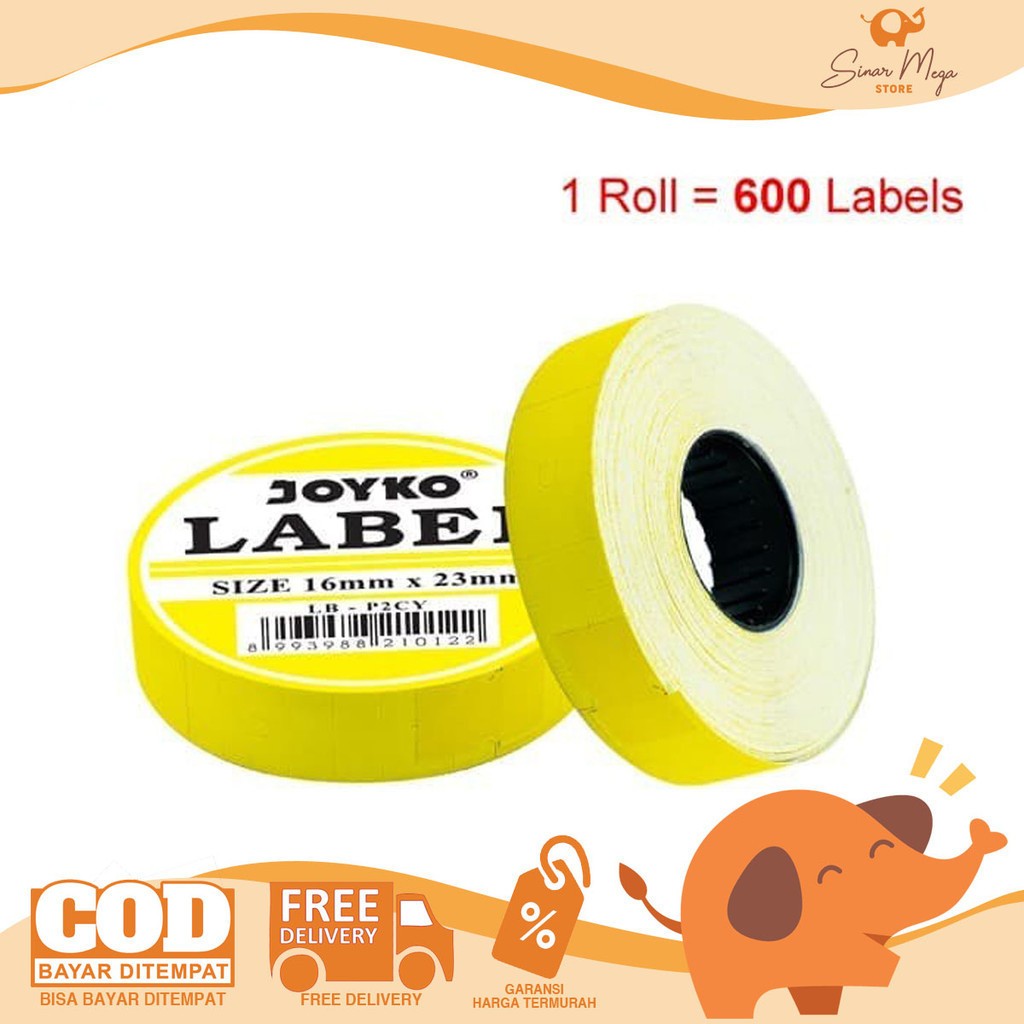 

Joyko Label LB-P2CY (2 Baris, Yellow) DIJUAL PER SLOP ISI 10 ROLL Price Label Harga Murah Berkualitas
