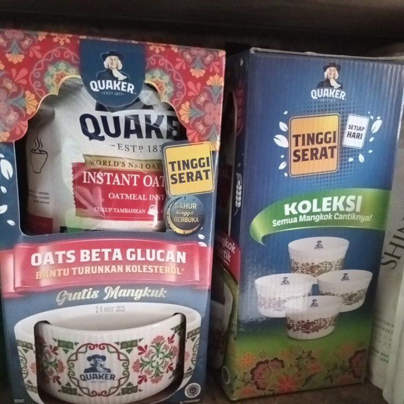 

quaker instant oatmeal 800 gr(biru) free bowl