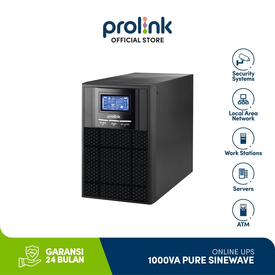 1000VA UPS PROLINK PRO901-ES 900 Watt UPS Online PURE Sinewave Stabilizer 1000VA Garansi Resmi 1 Tah