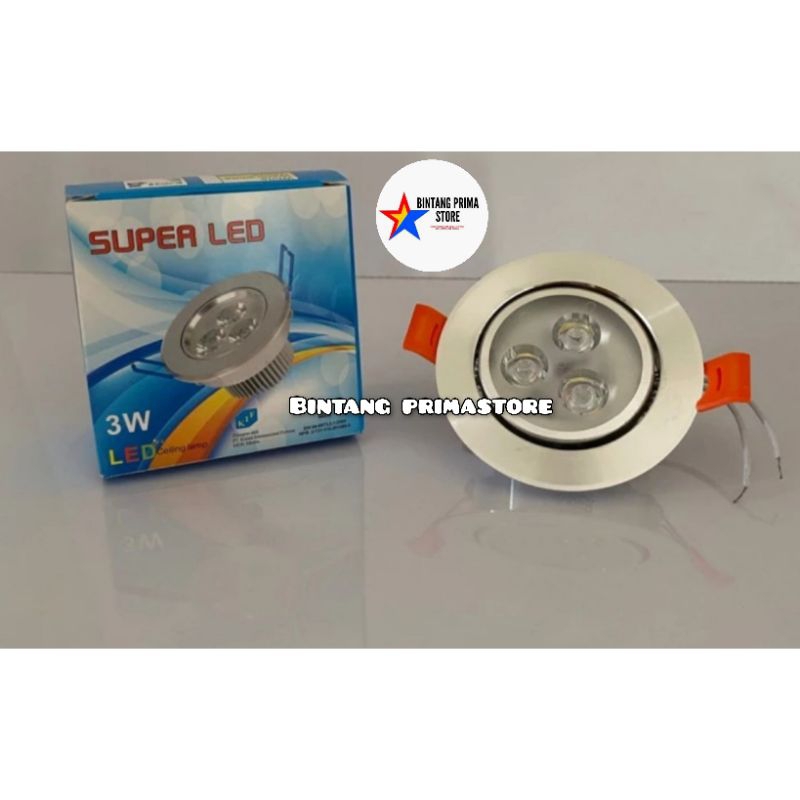 Lampu Downlight LED 3W 3Watt Spotlight 3 mata Super LED