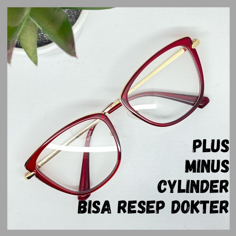 KACAMATA PROGRESIF LENSA OPTIK BISA PLUS CAT EYE MODEL TERBARU