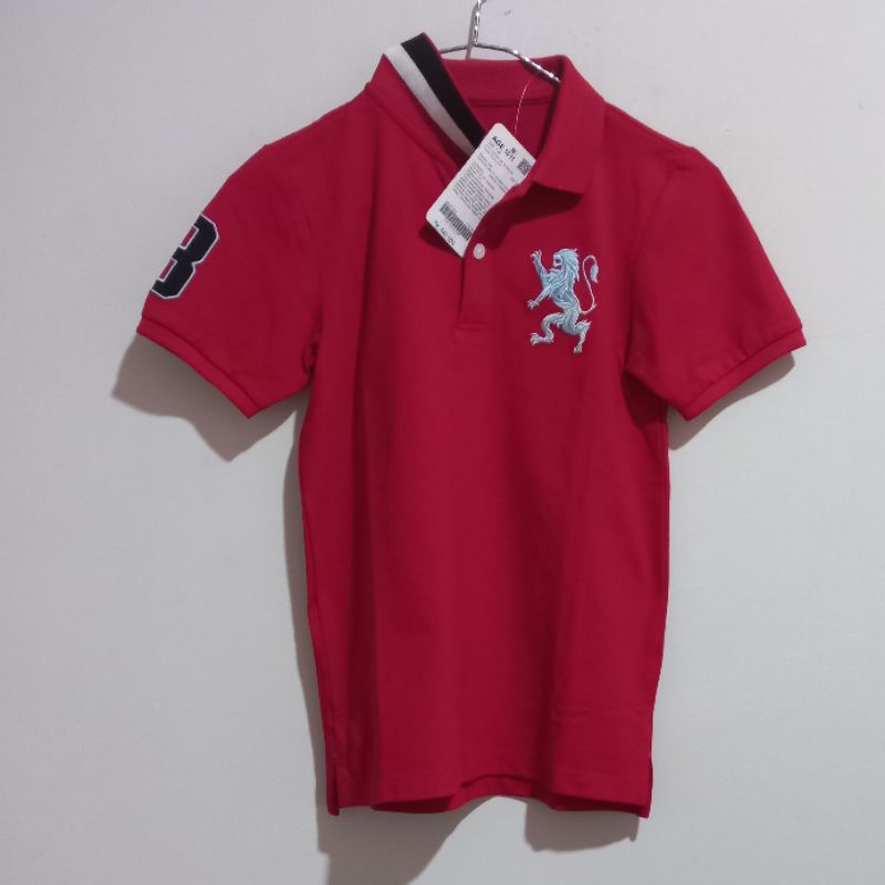( NO COD )  baju kaos polo kerah junior - anak 3D lion polo giordano original