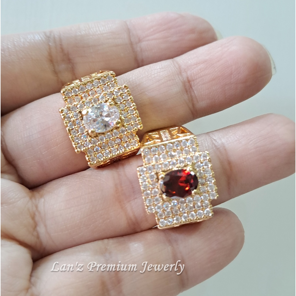 Cincin Pria SmithH Full Berlian Mewah Titanium 22K (emas)