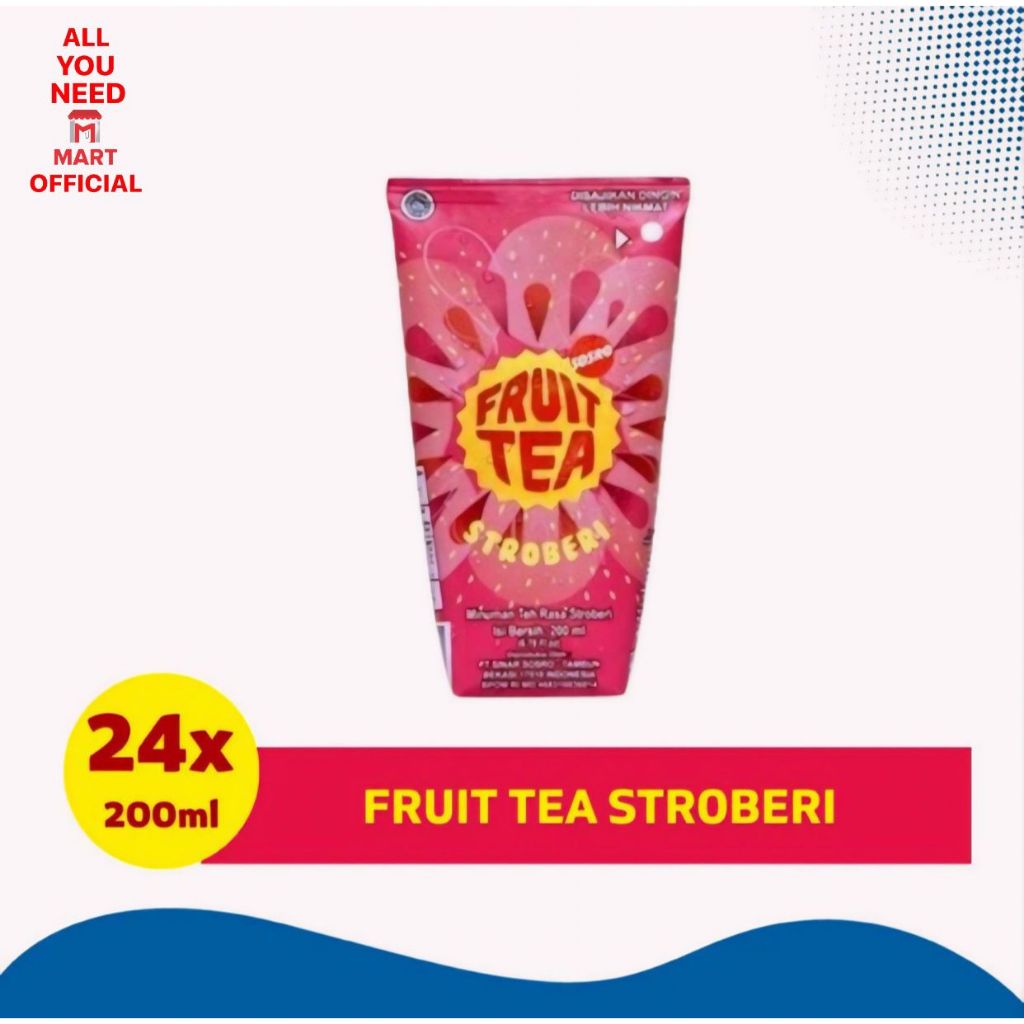 

FRUIT TEA SOSRO GENGGAM STRAWBERRY 200ML ISI 24PCS/DUS EXP APRIL 2025