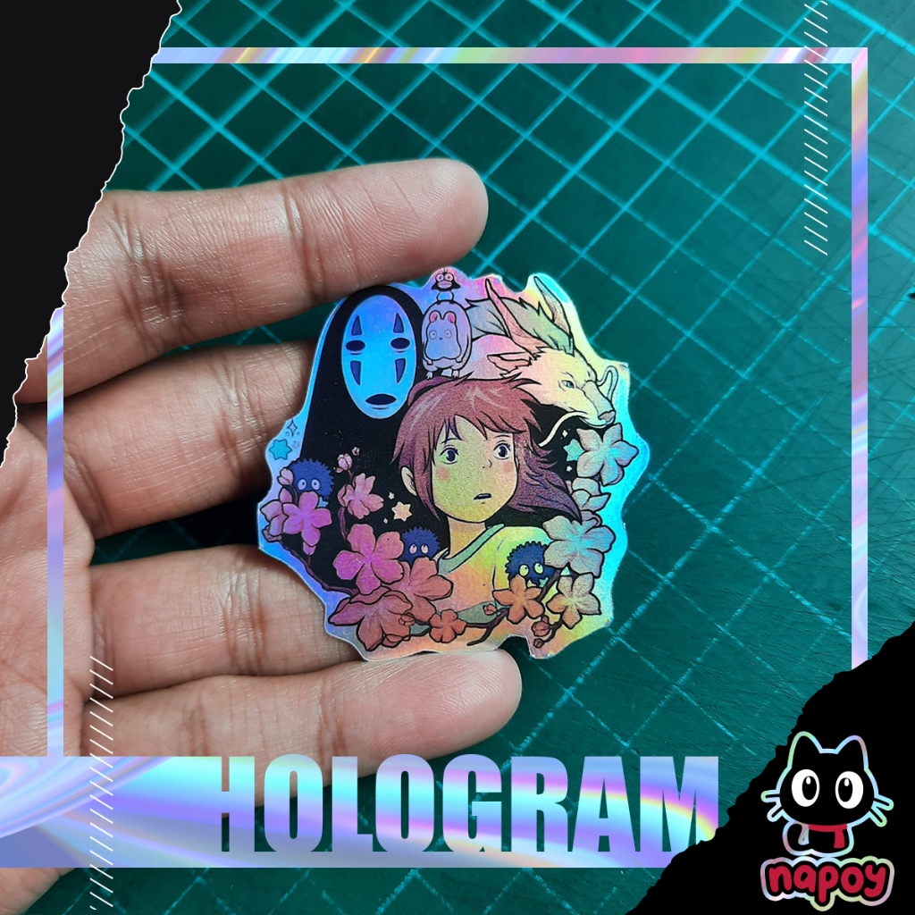 

Stiker Hologram Anime Studio Ghibli Spirited Away All Charachters