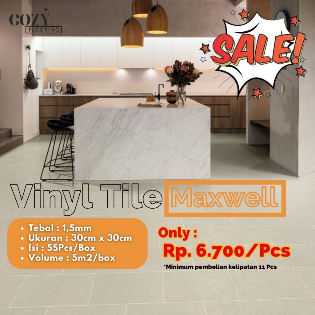 Vinyl Tile MAXWELL 30cm x 30cm I VINYL TERLENGKAP JAKARTA