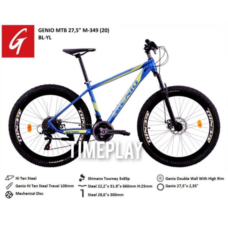sepeda gunung mtb genio 27,5 inch M 349 M349 8 speed