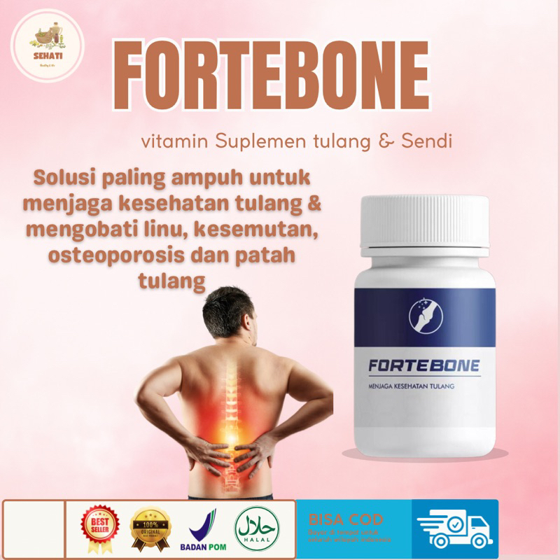 Vitamin Tulang dan Sendi Fortebone Suplemen Kesehatan Tulang Obat Tulang Pengapuran Tulang Syaraf Ke