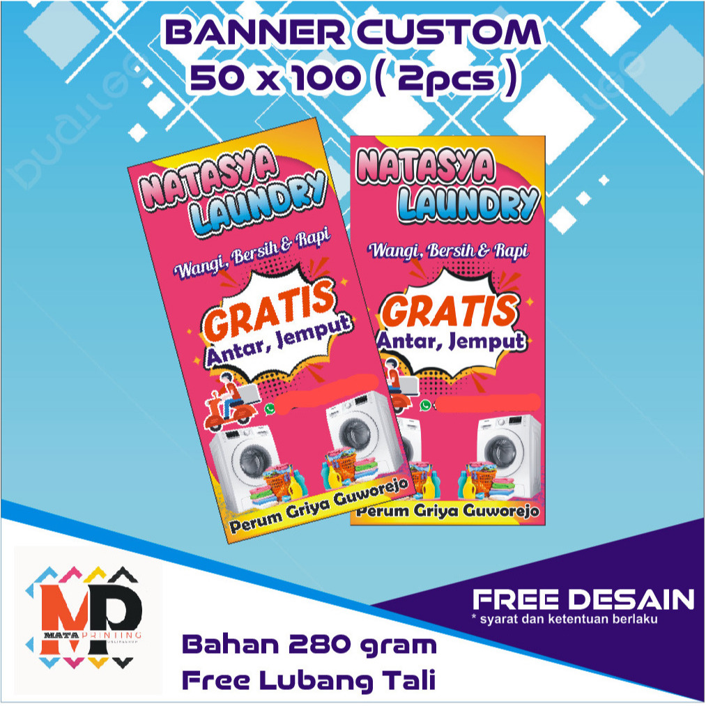 MMT | BANNER LAUNDRY | BANNER CUCI MOTOR | 100 x 50