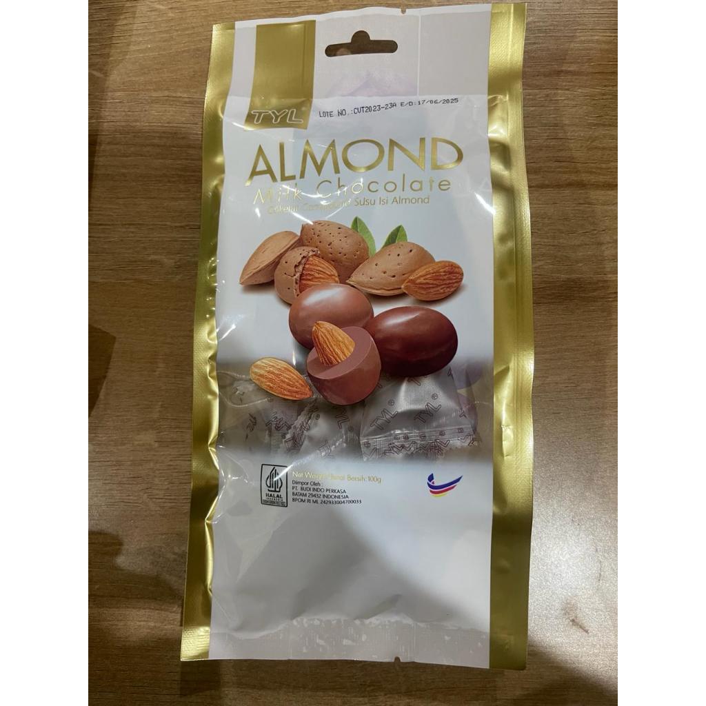 

TYL Almond Chocolate 100g TYL Coklat TYL Almond Bitter Sweet Chocolate Almond White Chocolate Milk Coklat Assorment Chocolate