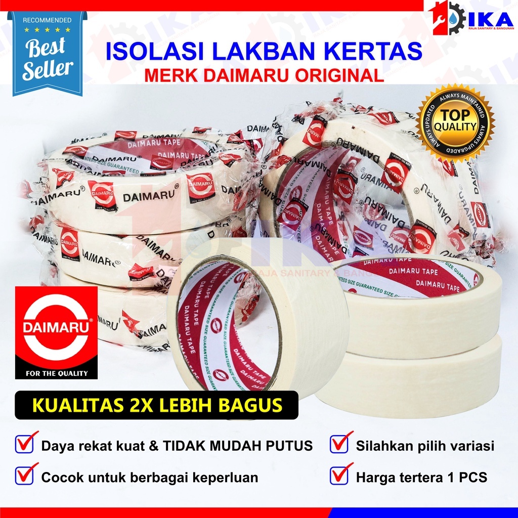 

LAKBAN KERTAS / MASKING 2 IN DAIMARU Masking Tape Lakban Kertas 2 Inch / 48 mm ( 2 inch / 48 mm x 21 m)