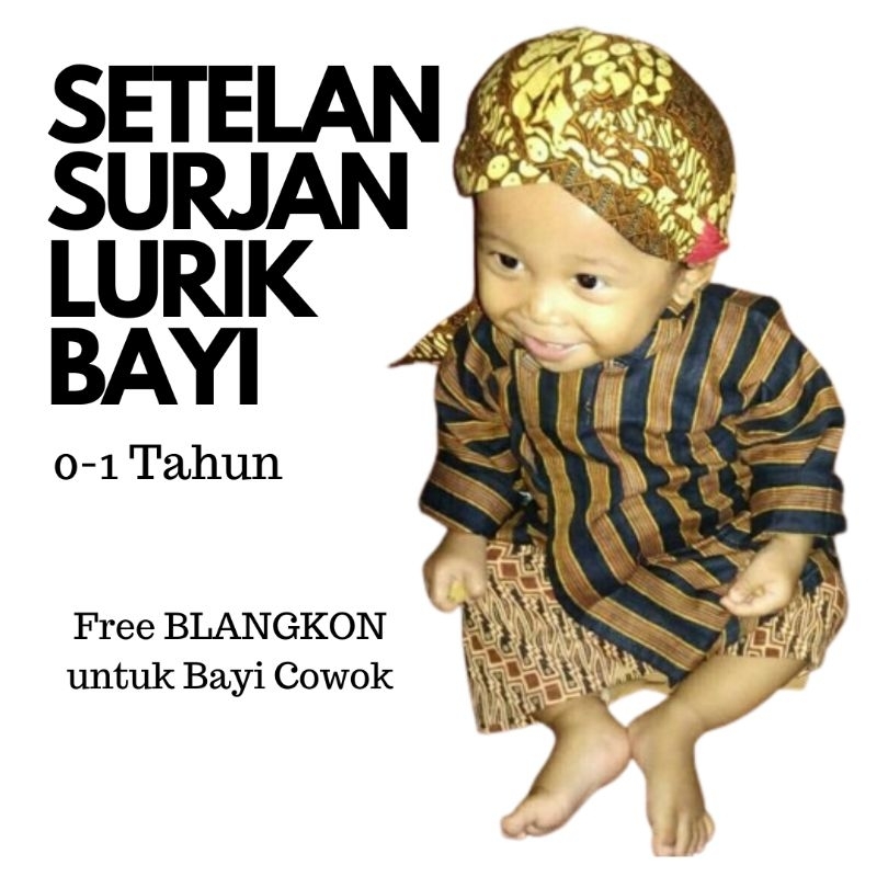 SETELAN SURJAN LURIK BAYI CEWEK COWOK 0-1 Tahun Tedak Siten