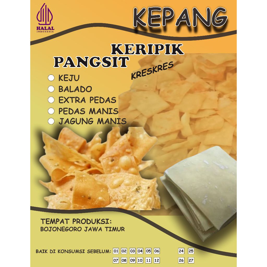 

KEPANG / KERIPIK PANGSIT PRODUK RUMAHAN TANPA BAHAN PENGAWET