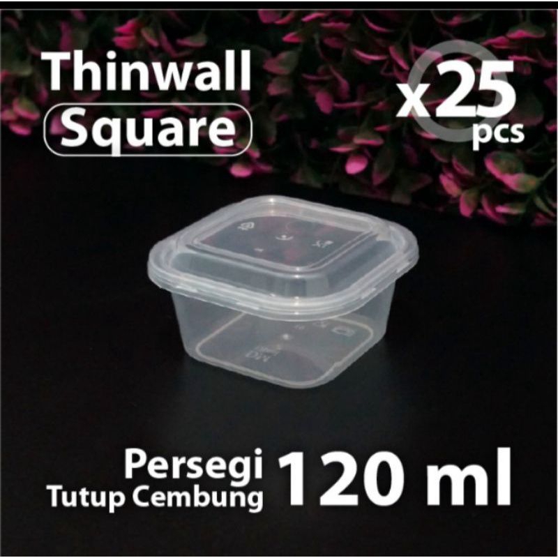 SQ120 - Thinwall Square Mini 120ml - cup dessert - thinwall kotak