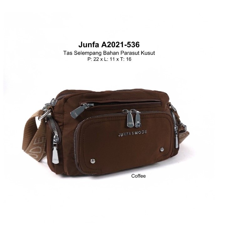 TAS SELEMPANG WANITA | TAS BAHU WANITA | TAS KECIL BAHAN PARASUT #JF-A2021-536 Coffee
