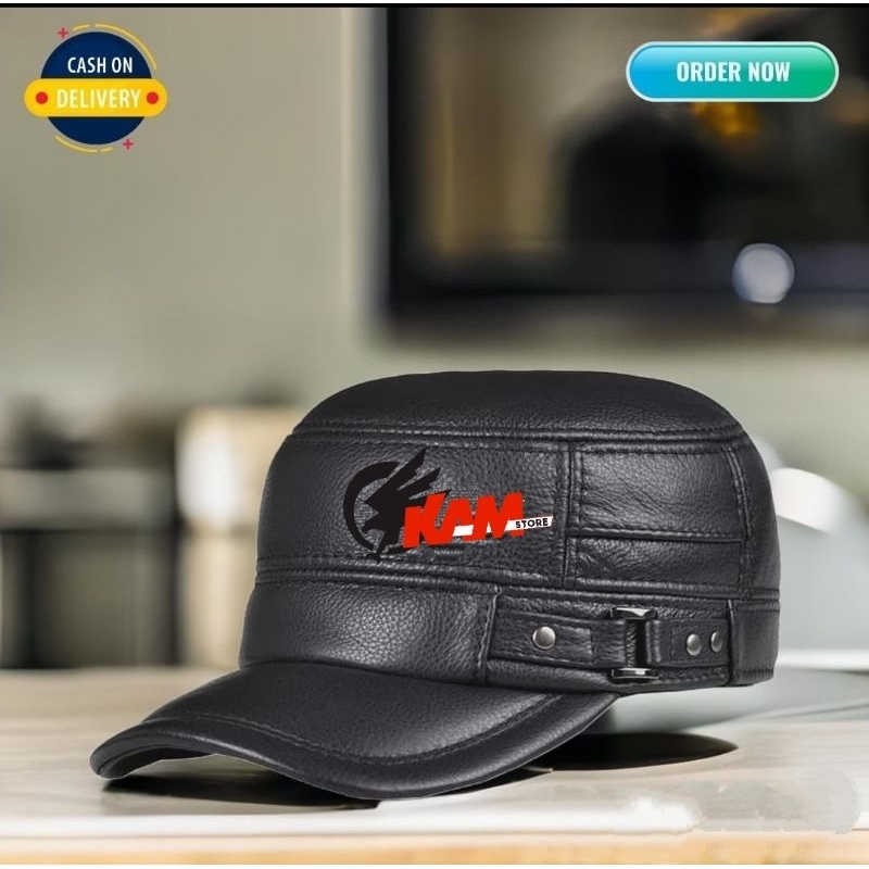 TOPI KULIT LAKEN/BAHAN KULIT DOMBA ASLI/MADE IN GARUT/100% KULIT ORIGINAL TOPI HITAM COKLAT