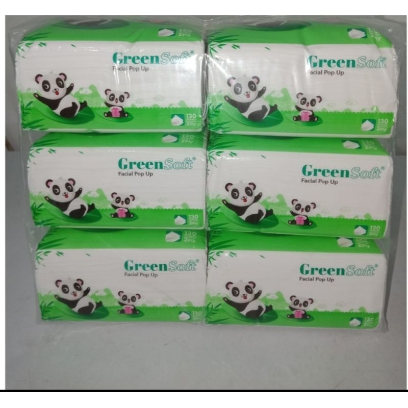 Tissue Pop Up Green Soft isi 6 pcs