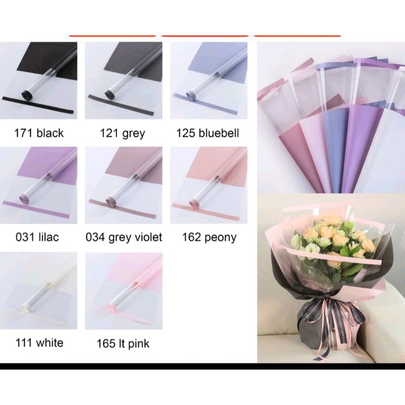 

Kertas Buket Cellophane Flower Wrapping List Waterproof Paper Color Frame