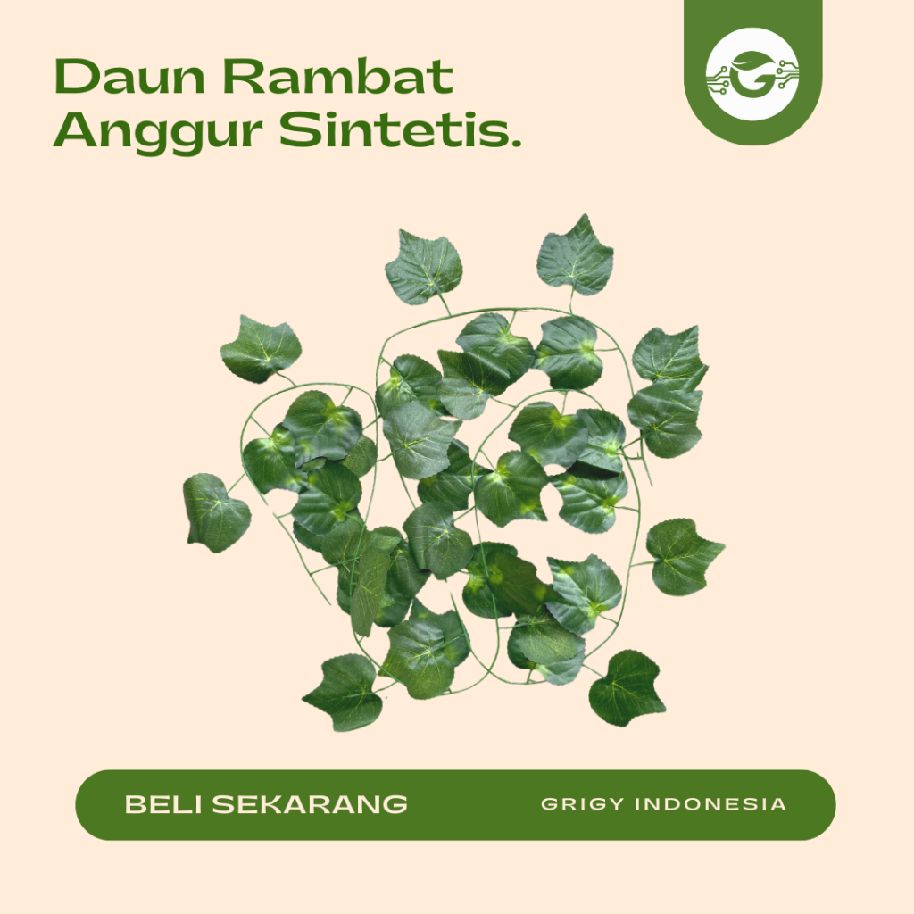 DAUN RAMBAT 2 METER / DAUN RAMBAT SINTETIS / DAUN ANGGUR RAMBAT