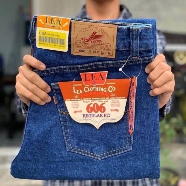 ART Y37L Celana Jeans Standar Pria Lea Reguler Fit Ukuran 2738 Bahan Tebal Denim Premium