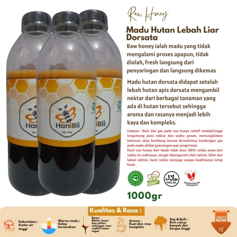 

Sharing pack Raw Honey Lebah Liar Dorsata ukuran 250 gram