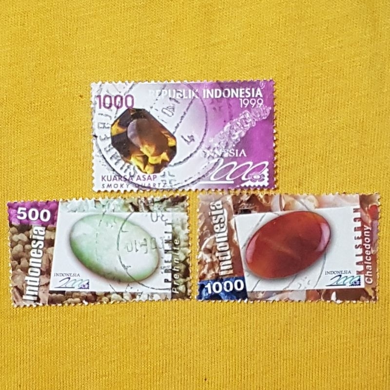 

Perangko Langka Edisi Batu Mulia Khas Indonesia Set 3pc Used Murah Asli