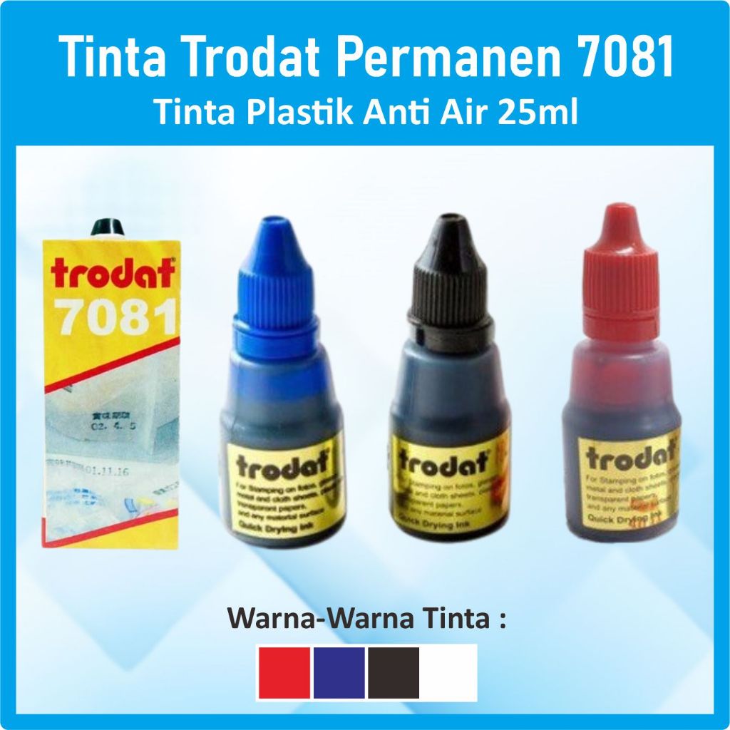 

Tinta Trodat 7081 25ml Tinta untuk plastik, kaca, keramik, Permanen / Premium / Tahan Air