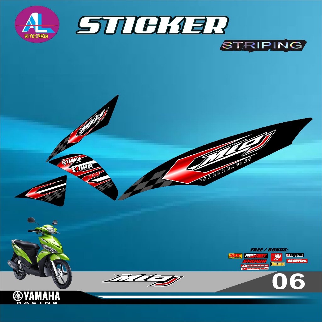 SETICKER Striping MIO J - Stiker Variasi List Motor MIOJ  Desain terbaru AL 06