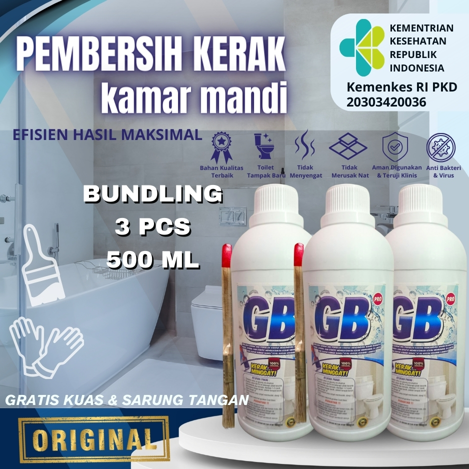 GB PRO PEMBERSIH KERAK KAMAR MANDI AMPUH bundling 3 pcs 500 ml