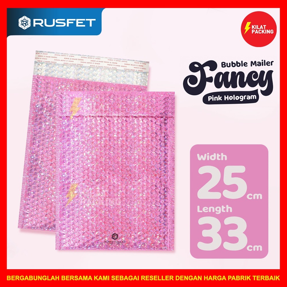 

AMPLOP BUBBLE MURAH|BUBBLE MAILER|BUBBLE PACKING PINK HOLOGRAM 25X33CM