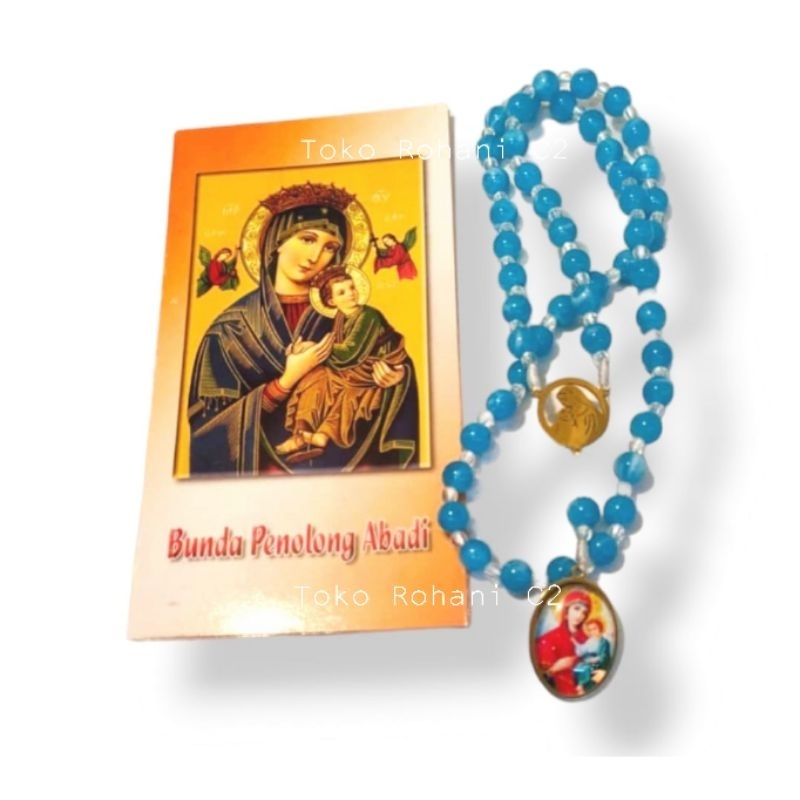 Rosario Bunda Penolong Abadi Harces Medali Titanium + Kartu Doa - Rosario